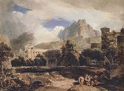 John varley jnr Suburs of an ancient city (mk47) oil painting artist